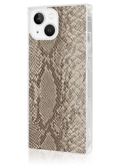 Nude Python Faux Leather SQUARE iPhone Case #iPhone 15