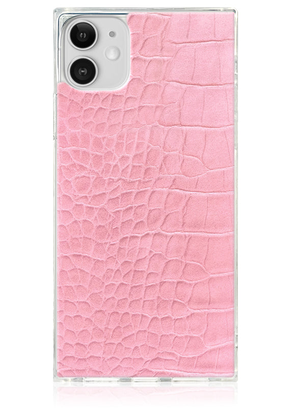 SQUARE® Pink Crocodile Faux Leather iPhone Case