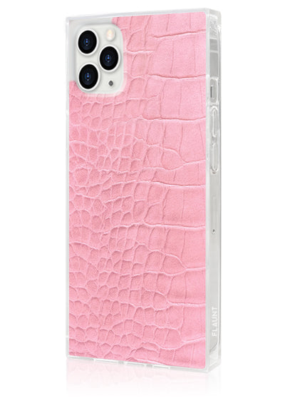Pink Crocodile Square iPhone Case #iPhone 11 Pro Max