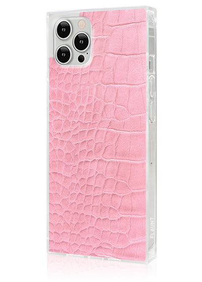 Pink Crocodile Square iPhone Case #iPhone 12 / iPhone 12 Pro