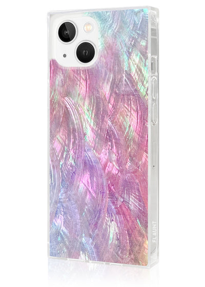 Pink Mother of Pearl Square iPhone Case #iPhone 15
