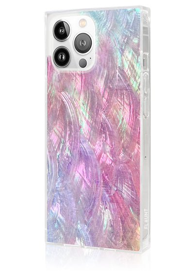 Pink Mother of Pearl Square iPhone Case #iPhone 15 Pro Max