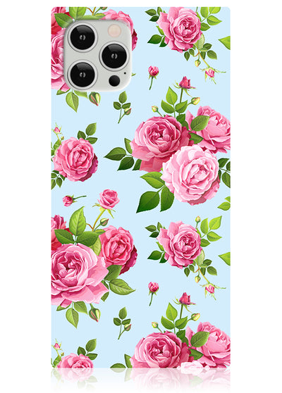 Pink Rose Bouquet Square iPhone Case #iPhone 12 / iPhone 12 Pro