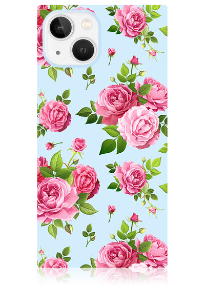 Pink Rose Bouquet Square iPhone Case #iPhone 14 Plus