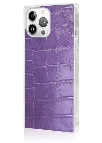 Purple Crocodile Square iPhone Case #iPhone 13 Pro + MagSafe