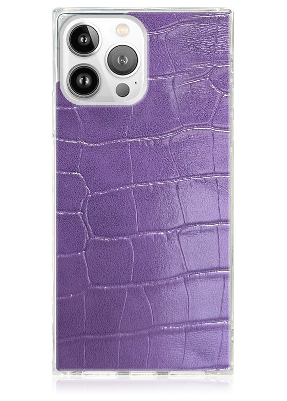 SQUARE® Purple Crocodile Faux Leather iPhone Case