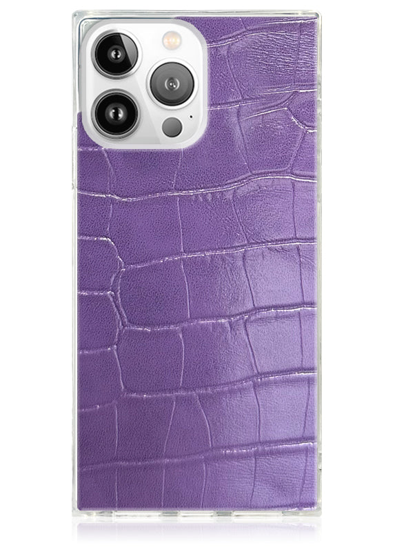 【FLAUNT】日本未入荷！スクエアiPHONEケース クロコベージュ★ FLAUNT】日本未入荷！スクエアiPHONEケース クロコベージュ