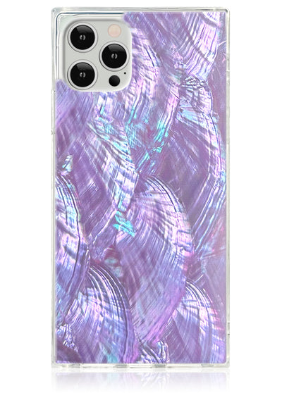 Purple Mother of Pearl Square iPhone Case #iPhone 12 Pro Max