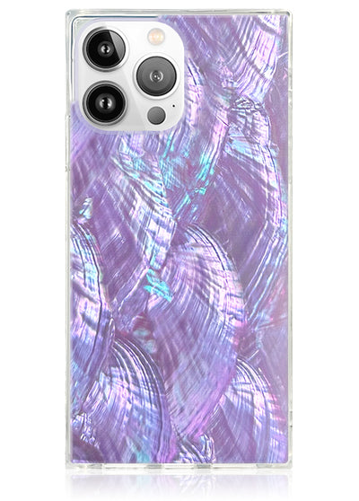Purple Mother of Pearl Square iPhone Case #iPhone 14 Pro