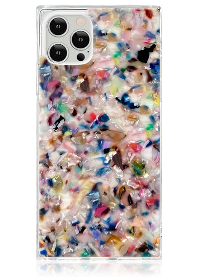 Rainbow Confetti Tortoise SQUARE Phone Case #iPhone 12 / iPhone 12 Pro