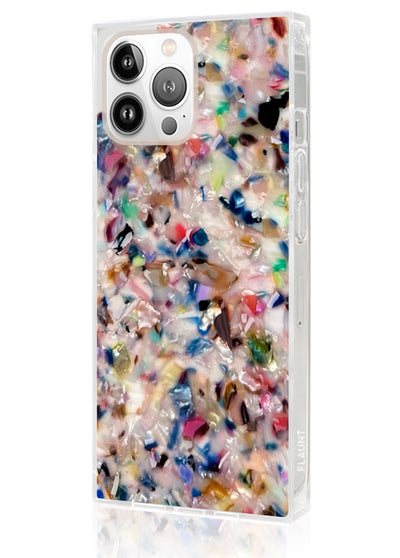 Rainbow Confetti Tortoise SQUARE Phone Case #iPhone 13 Pro