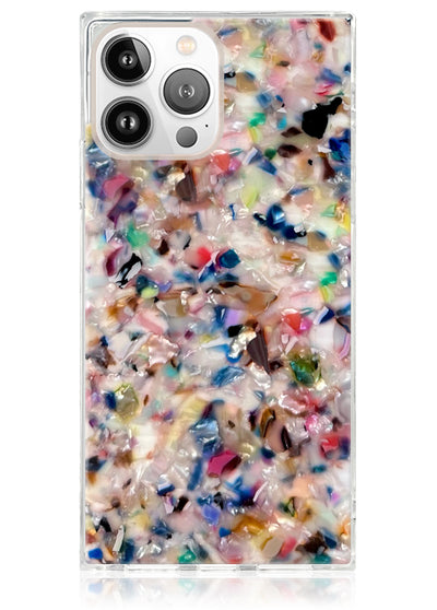 Rainbow Confetti Tortoise SQUARE Phone Case #iPhone 13 Pro