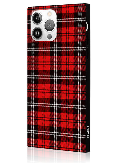 Red Plaid Square iPhone Case #iPhone 13 Pro Max + MagSafe