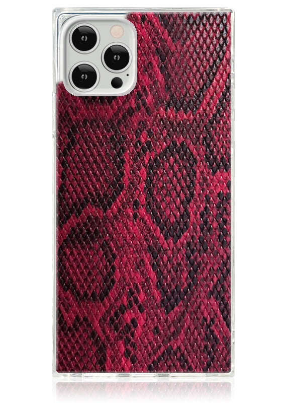 Funda para iPhone de piel sintética de pitón roja SQUARE®