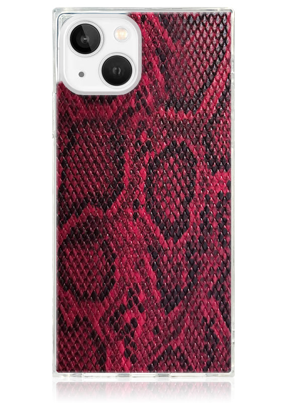 SQUARE® Red Python Faux Leather iPhone Case