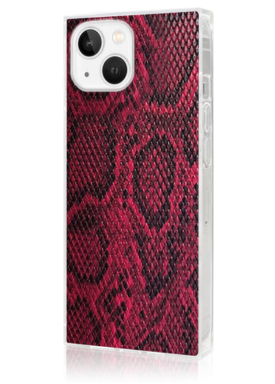 Red Python Square iPhone Case #iPhone 15 Plus