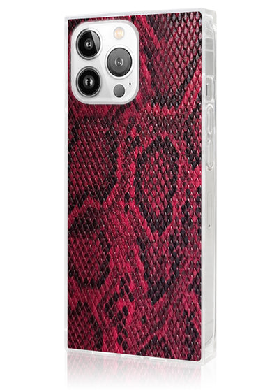 Red Python Square iPhone Case #iPhone 15 Pro Max + MagSafe