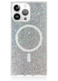 ["Silver", "Glitter", "Square", "iPhone", "Case", "#iPhone", "16", "Pro", "+", "MagSafe"]