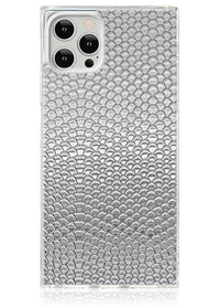 ["Silver", "Metallic", "Snakeskin", "Faux", "Leather", "Square", "iPhone", "Case", "#iPhone", "12", "/", "iPhone", "12", "Pro"]