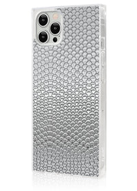 ["Silver", "Metallic", "Snakeskin", "Faux", "Leather", "Square", "iPhone", "Case", "#iPhone", "12", "Pro", "Max"]