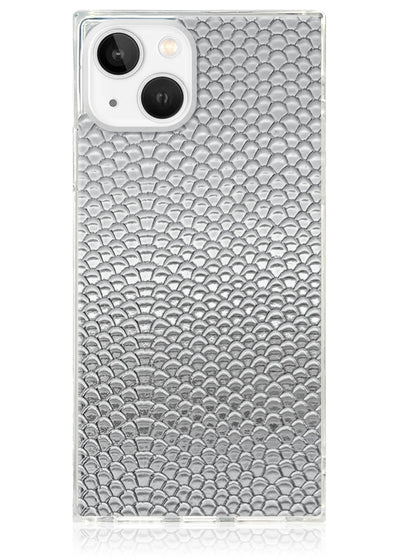 FLAUNT SQUARE Silver Metallic Snakeskin Faux Leather iPhone Case FLAUNT SQUARE Silver Metallic Snakeskin Faux Leather iPhone Case