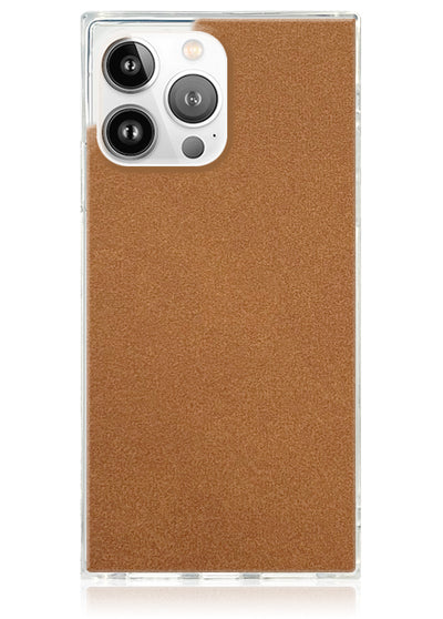 Tan Suede SQUARE iPhone Case #iPhone 14 Pro + MagSafe