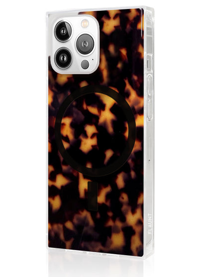 Tortoise Shell SQUARE iPhone Case #iPhone 15 Pro Max + MagSafe