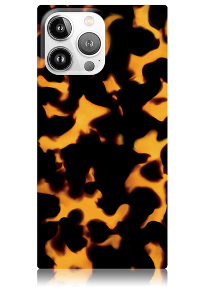 Tortoise Shell Square iPhone Case #iPhone 15 Pro