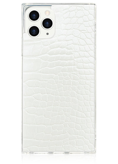 White Crocodile Square iPhone Case #iPhone 11 Pro
