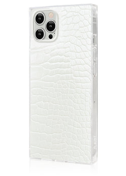 White Crocodile Square iPhone Case #iPhone 12 Pro Max