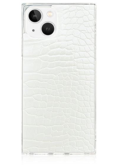 White Crocodile Square iPhone Case #iPhone 15