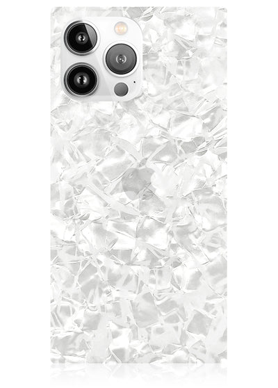 White Pearl Square iPhone Case #iPhone 15 Pro Max