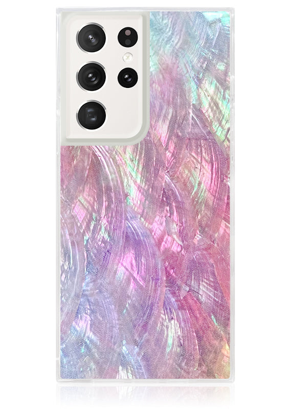 【FLAUNT】日本未入荷！スクエアiPHONEケース ピンクシェル★ FLAUNT】日本未入荷！スクエアiPHONEケース ピンクシェル