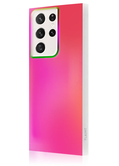Pink Iridescent Satin SQUARE Samsung Galaxy Case #Galaxy S24 Ultra