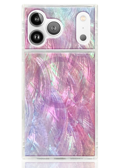 Pink Mother of Pearl Square iPhone Case #iPhone 17 Pro