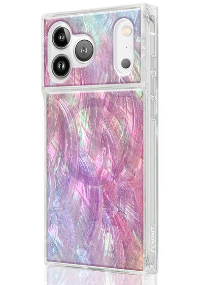 Pink Mother of Pearl Square iPhone Case #iPhone 17 Pro Max