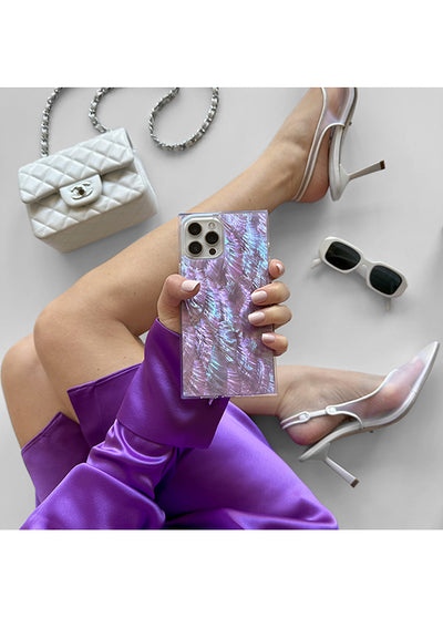 Purple Mother of Pearl SQUARE iPhone Case