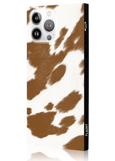 Tan Cow Square iPhone Case #iPhone 16 Pro Max + MagSafe