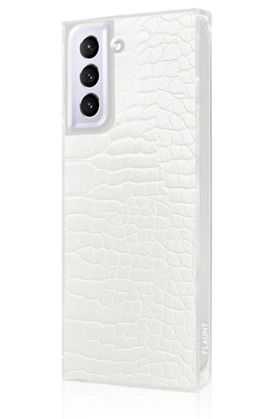 White Crocodile Square Samsung Galaxy Case #Galaxy S21 Plus