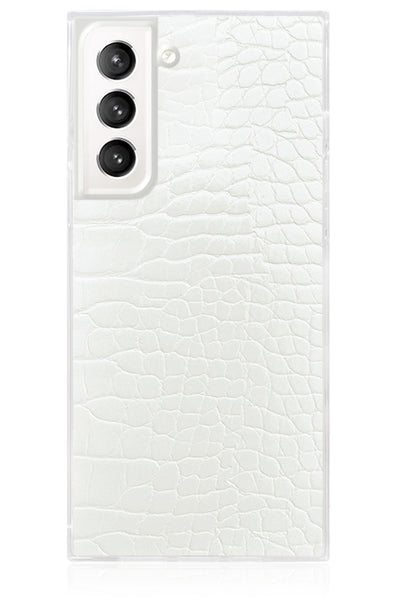 White Crocodile Square Samsung Galaxy Case #Galaxy S23