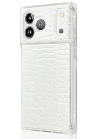 ["White", "Crocodile", "Square", "iPhone", "Case", "#iPhone", "17", "Pro", "Max", "+", "MagSafe"]
