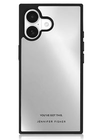 ["FLAUNT", "x", "Jennifer", "Fisher", "-", "SQUARE", "Silver", "Metallic", "Mirror", "iPhone", "Case", "#iPhone", "17", "+", "MagSafe"]