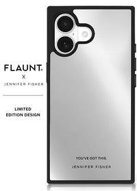 ["FLAUNT", "x", "Jennifer", "Fisher", "-", "SQUARE", "Silver", "Metallic", "Mirror", "iPhone", "Case", "#iPhone", "17", "+", "MagSafe"]