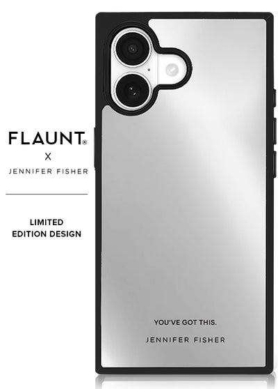 FLAUNT x Jennifer Fisher - SQUARE Silver Metallic Mirror iPhone Case #iPhone 17 + MagSafe