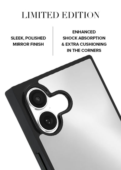 FLAUNT x Jennifer Fisher - SQUARE Silver Metallic Mirror iPhone Case #iPhone 17 + MagSafe