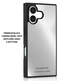 ["FLAUNT", "x", "Jennifer", "Fisher", "-", "SQUARE", "Silver", "Metallic", "Mirror", "iPhone", "Case", "#iPhone", "17", "+", "MagSafe"]