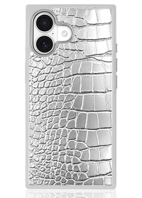 ["SQUARE", "Chromed", "Silver", "Faux", "Croc", "iPhone", "Case", "#iPhone", "17", "+", "MagSafe"]