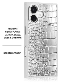 ["SQUARE", "Chromed", "Silver", "Faux", "Croc", "iPhone", "Case", "#iPhone", "17", "+", "MagSafe"]