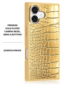 ["Gilded", "Gold", "Faux", "Croc", "Elegance", "SQUARE", "iPhone", "Case", "#iPhone", "17", "+", "MagSafe"]