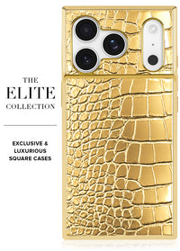 ["Gilded", "Gold", "Faux", "Croc", "Elegance", "SQUARE", "iPhone", "Case", "#iPhone", "17", "Pro", "+", "MagSafe"]